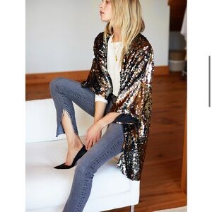 Emerson Fry Sequin Jacket Gunmetal Sequins XS/S